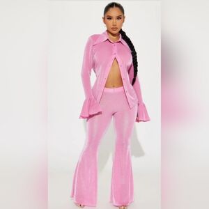 Pink Flared Women's Co-ord Set